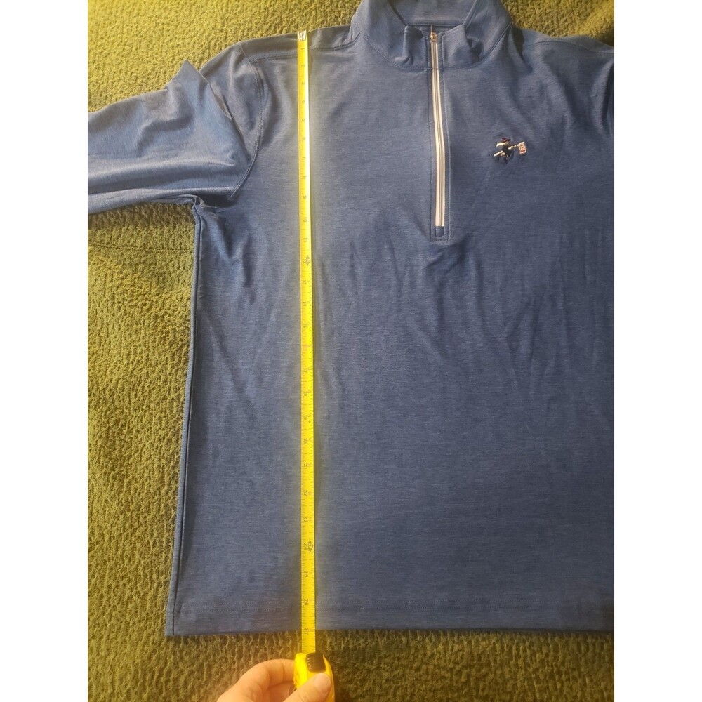 Straight Down Mens 1/4 Zip Pullover Medium Blue Stanwich Club Greenwich CT - Picture 8 of 9